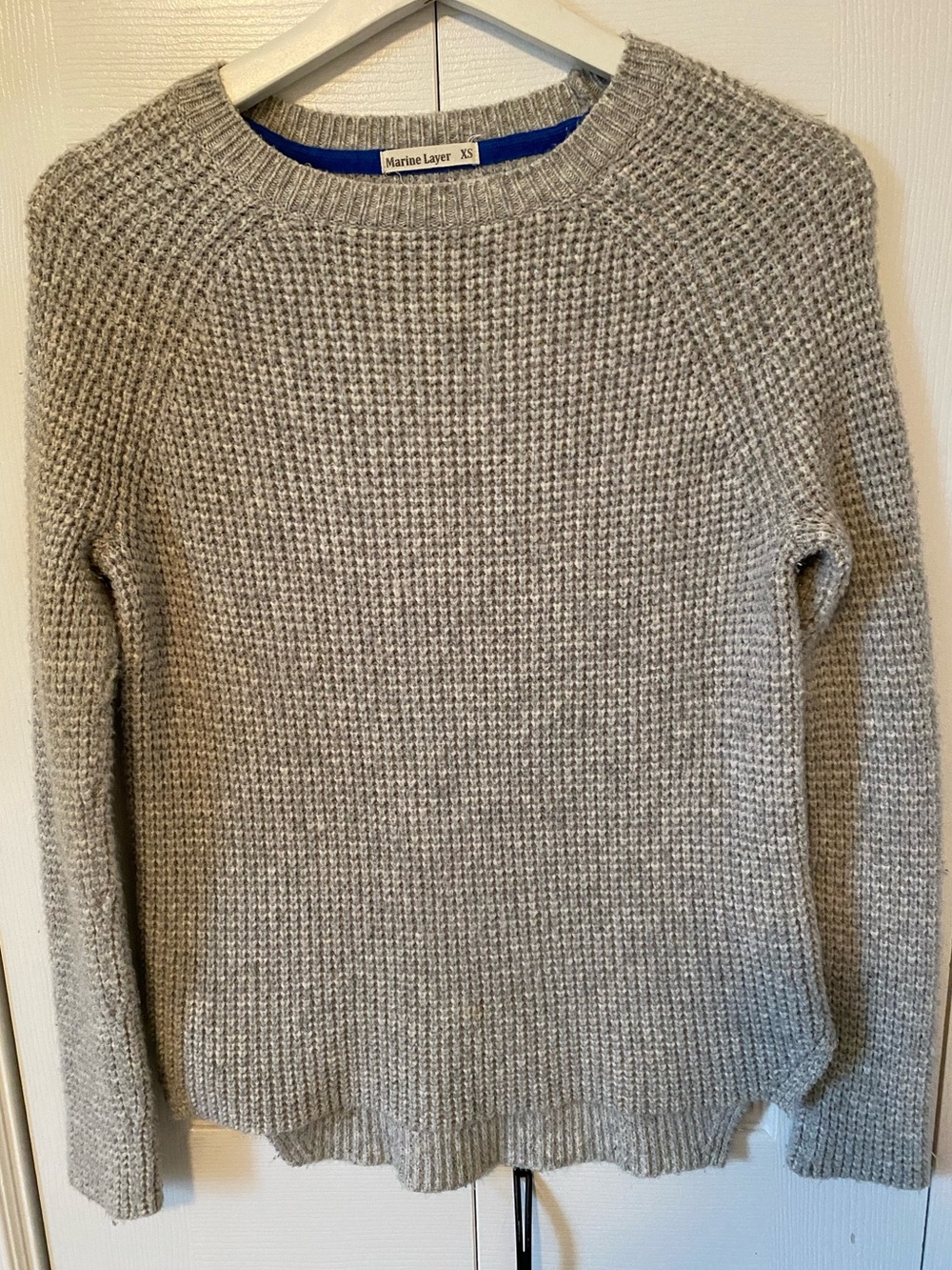 Marine Layer Women’s Ribbed Crewneck Sweater in Heather Grey Super Soft Size XS
